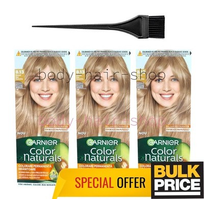 Garnier Color Naturals 8.13 Natur Beige Blond Salonqualität Haarfarbe 3er Pack