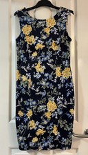 Roman Ladies Navy Sleeveless Floral Dress - Size 12 