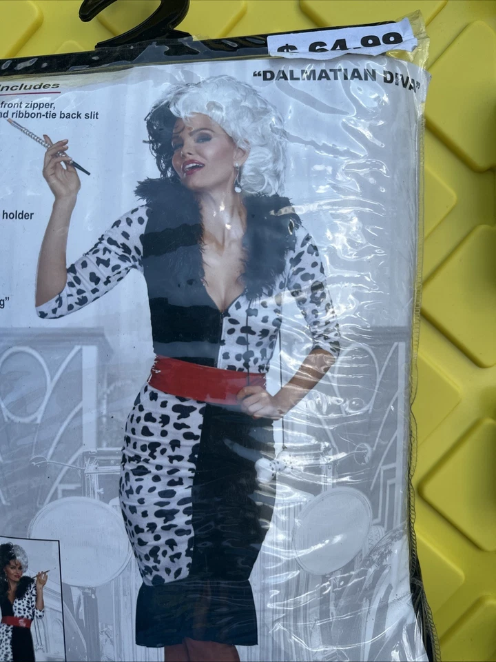 Costume Crudelia Deville Donna XL Diva Dalmata Halloween - Immagine 4 di 4