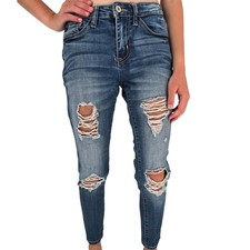 KanCan Jeans Womens Sz 24 Skinny Blue Jeans Distressed Medium Wash