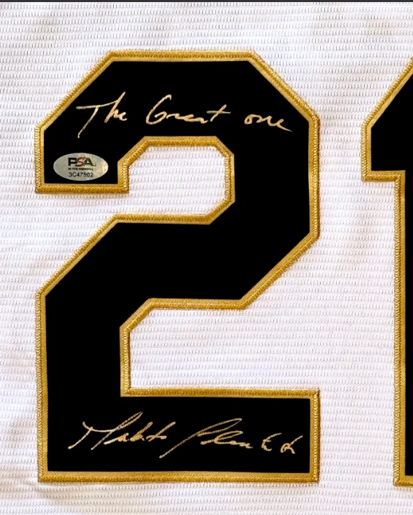 Roberto Clemente Sign Sewn Pittsburgh Pirates Jersey Inscr The Great One-COA-PSA - Image 2 of 3