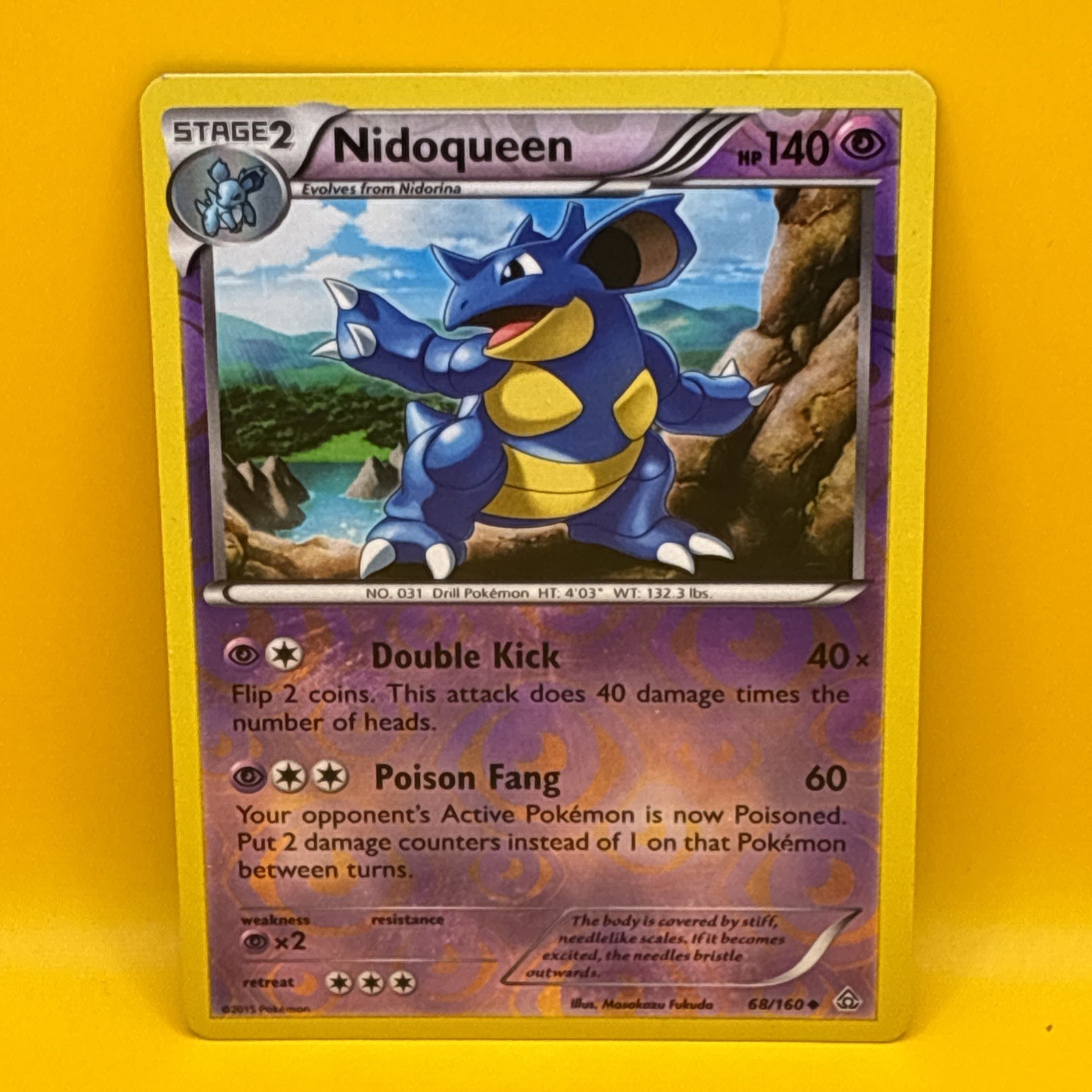 NIDOQUEEN  ( 68/160 )  Primal Clash  Reverse Holo 2015  Pokemon Card
