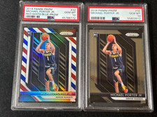 2018 Red White & Blue & Base Prizm Michael Porter Jr #32 PSA 10 Nuggets Nets