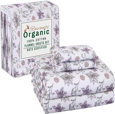 Organic Cotton Flannel King Sheets Set - Soft, Warm, Deep Pocket Bedding