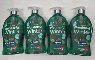 Set Of 4 Softsoap Holiday Hand Soap WONDERFUL WINTER Pine Scent Limited Edition