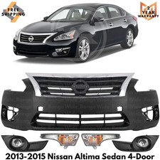 Front Bumper Cover Paintable Grille Assembly For 2013-2015 Nissan Altima