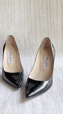 Jimmy Choo Black Patent Leather Pointed Toe Pumps EU 38 Heels Made in Italy