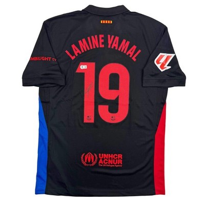 Autographed/Signed Lamine Yamal FC Barcelona Black Soccer Jersey