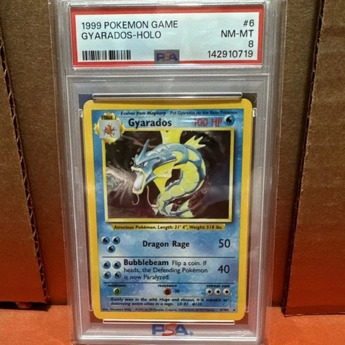Pokémon Gyarados Base Set Holo Rare 6/102 PSA 8 1999 English NM-MT