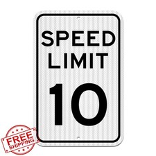 10 MPH Speed Limit Sign, 12" x 18" Reflective Aluminum
