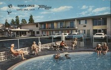 Santa Cruz, California CA Cruz Travelodge Pool Teich 1970 Los Angeles Vintage