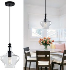 Image of Modern Glass Pendant Light E26 Black Dining Table Kitchen Island Lamp