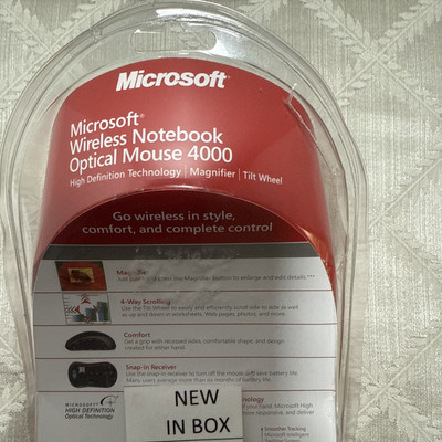 Microsoft Wireless Notebook Optical Mouse 4000 Model 1050,1051 For