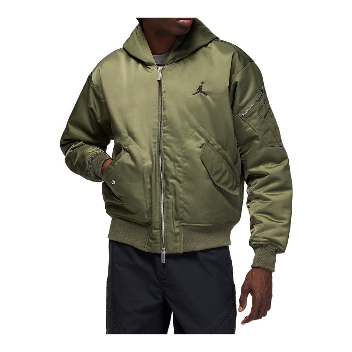 Jordan Renegade Flight Men's Therma-FIT Hooded Jacket (Medium Oli
