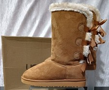 UGG Bailey Bow Suede Women's Boots PLUSH INTERIOR Size 8 WITH BOX
