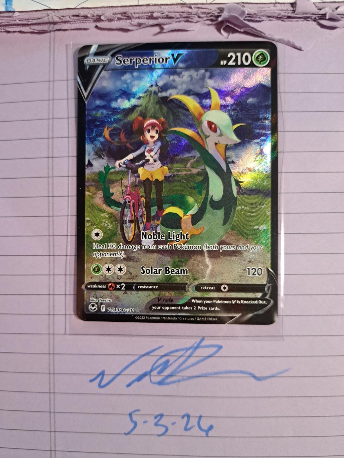 Serperior V TG13/TG30 Silver Tempest Full Art Ultra Rare Holo Pokemon Card NM