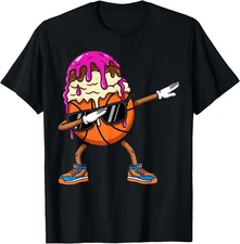 Dabbing Basketball Drip Ice Cream Men Women Boy Girl Youth T-Shirt, Unisex Tee