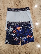 New Boy's UNDER ARMOUR Set Of 2 Polyester Blend Boxer Brief size - M