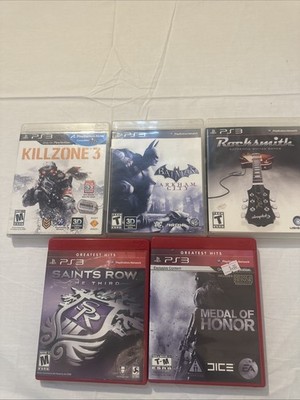 Lot of 5  Playstation 3 Games Kill Zone Arkham, City Metal Of Honor All Tested