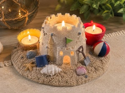 Vintage Yankee Candle Candle Clusters Beach Sandcastle Tea Light Holder 1999
