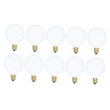 Small Globe G16.5 Round Bulb 25W E12 Candelabra Base 10 Frosted 25 Watts