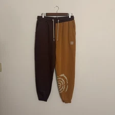 Urbnidnty Medium Men’s Sweatpants Brown Mustard College Grunge Pants Jogger E4