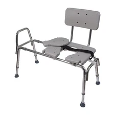 DMI Heavy Duty Sliding Transfer Bench Shower Chair w/ Cut-Out Seat