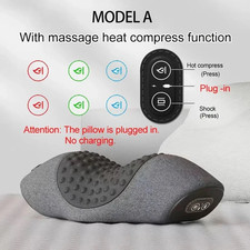 Electric Neck Massager Cervical Pillow Hot Compress Neck Stretch Heating Vibrati