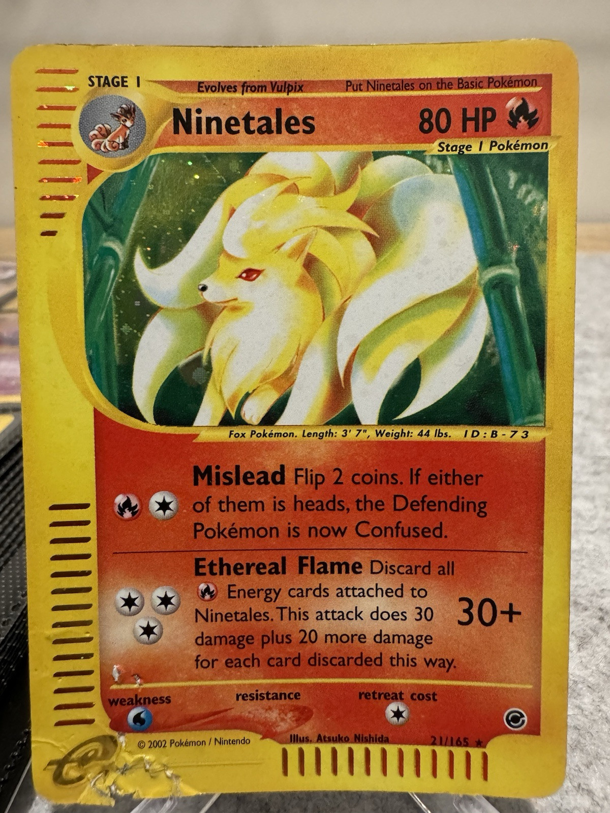 Pokemon Card TCG Ninetales 21/165 Holofoil Expedition 2002 Pokemon Card TCG DMG