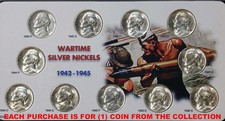 HIGH GRADE US Silver Jefferson War Nickels ~ BU UNC ~ 1942 - 1945 ~ Nickel Sale!