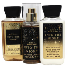 Bath  Body Works Into the Night Lotion Mist Shower Gel 2.5 oz Travel Set New