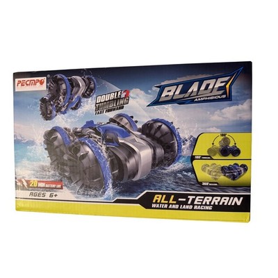 2.4GHz Amphibious RC Stunt Car Water Land Racing Vehicle Rechargeable Blue