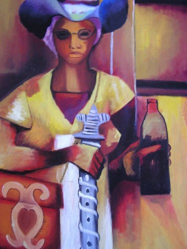 Pintura del maestro haitiano tardío Dieudonne cedro - Imagen 3 de 7