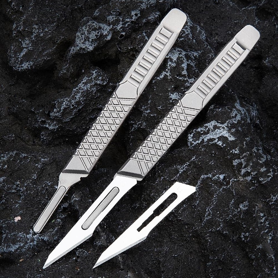 Titanium Mini Utility Knife #11 Surgical Scalpel Razor Blade w/ Prybar ...