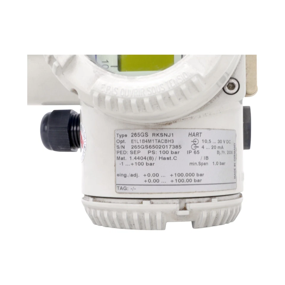 TRANSMISOR DE SOBREPRESIÓN ABB 265GS ID RKSNJ1 Foto 4 de 4