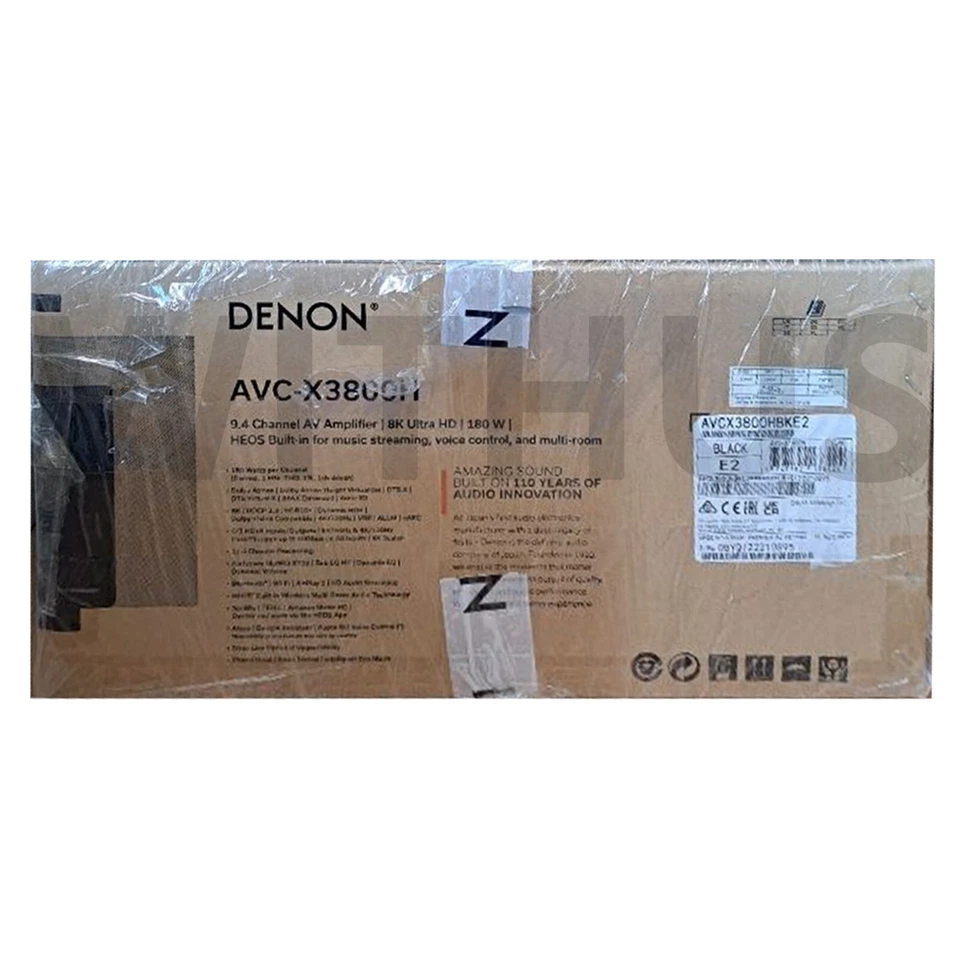 Denon AVC-X3800H 9.4Ch 8K 3D Sound AV Receiver HEOS Dolby Atmos Black 220V/60Hz= - Image 2 of 2