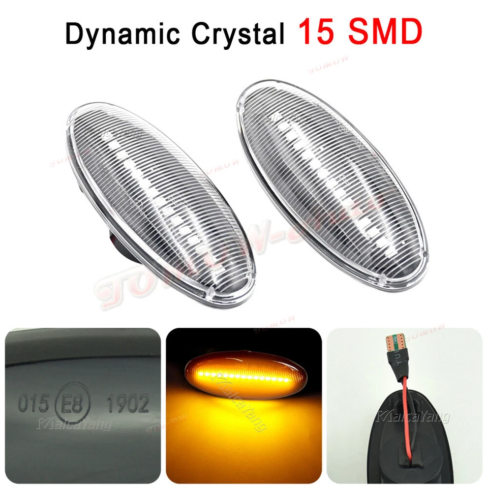 Clear For Nissan PickUp 1998-2002 2003 2004 2005 LED Dynamic Side Marker Light - Image 4 of 4