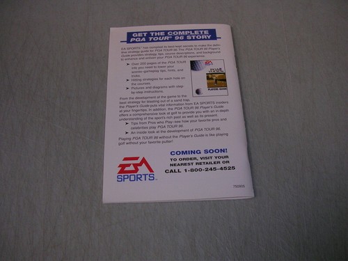 PGA Tour '96 1996 (Genesis GEN) manual original, sin juego ni caja - Imagen 2 de 2