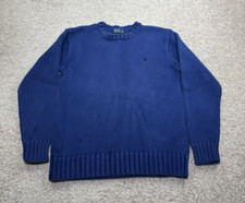 Polo Ralph Lauren Cable Knit Sweater Crewneck Pullover Blue Youth L Pony