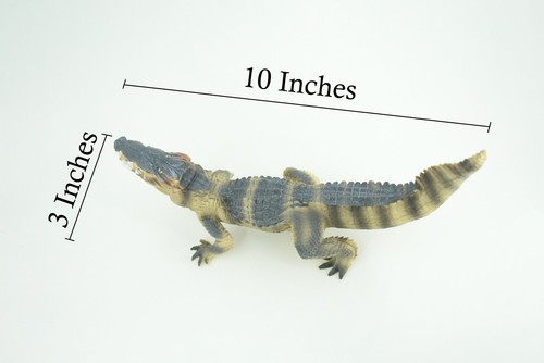 Salzwasser Krokodil Spielzeug, bewegliche Backen, handbemalt Gummi Modell 10" CH776 BB193 - Bild 3 von 12