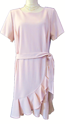 GORGEOUS! Calvin Klein Ladies Dress Size 14W, in pale pink ruffled hem, belted | eBay GORGEOUS! Calvin Klein Ladies Dress Size 14W, in pale pink ruffled hem, belted | eBay