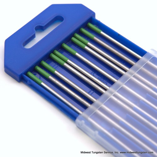 TIG Welding Tungsten Rod Electrodes Pure Tungsten 3/32” x 7” (Green, WP) 10PK - Picture 2 of 2