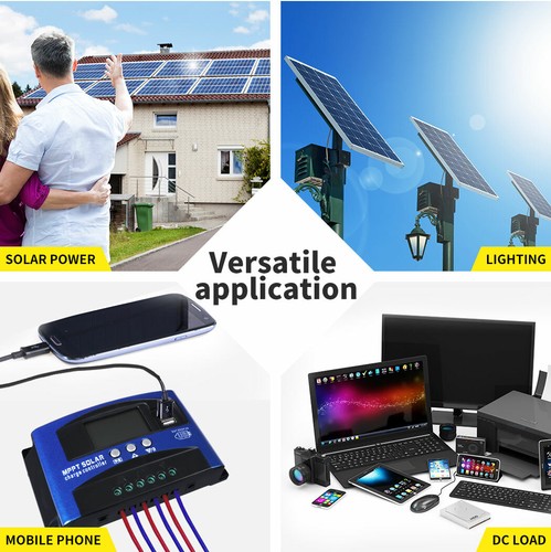 MPPT 100A Solar Panel Charge Controller 12V 24V Regulator Auto Dual LCD USB - Picture 6 of 11