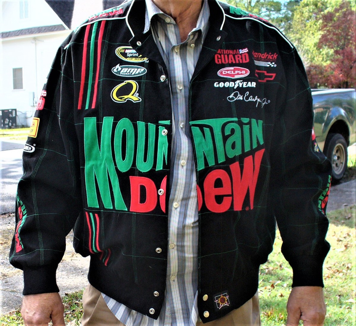 Dale Earnhardt Jr Mountain Dew NASCAR Coat Racing Jacket Men Dale Earnhardt Jr Mountain Dew NASCAR Coat Racing Jacket Men