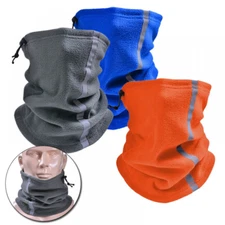 Polar Fleece Thermal Winter Snood Scarf Neck Tube Warmers Face Cover Hat Unisex