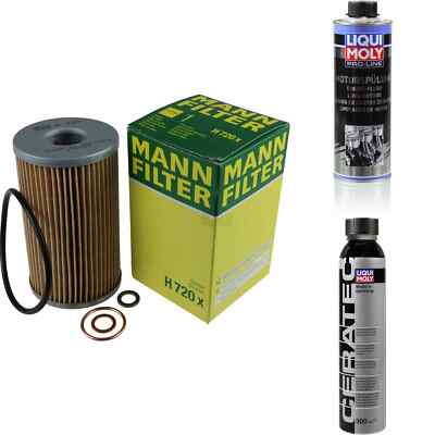 MANN-FILTER ÖLFILTER H 720 x + LIQUI MOLY Cera Tec 3721 + Motorspülung 2427