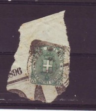 KINGDOM 1891 5 CENTS CT. CENT. PERFECT USED ON NEWSPAPER FRAGMENT FROM 1896 