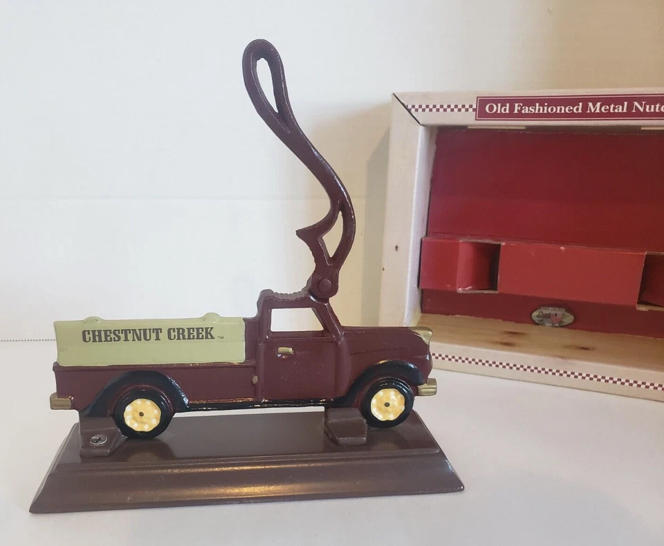 Nut Cracker Cast Iron Chestnut Creek Red Pickup Truck Harvest Time Vintage - Image 2 of 4