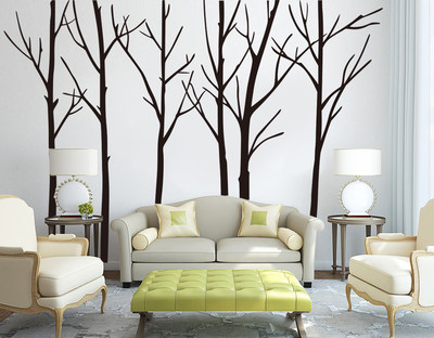 Handschnitzerei Birke Wald Baum Zimmer Wandaufkleber Abziehbild Vinyl Dekor UK RUI213