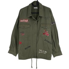 OVS Vert Foncé Coupe Décontracté Jeans Veste Blazer Taille M